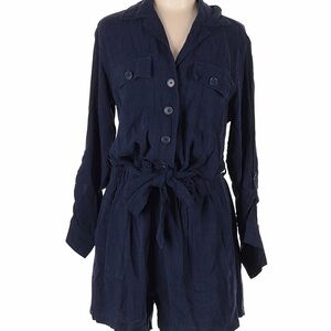 Good Hart Navy Blue Button-Up Jumpsuit